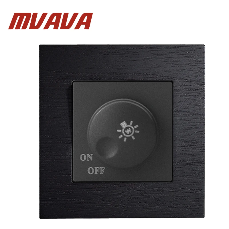 MVAVA 86*90 мм черная искусственная деревянная панель Свет Диммер роскошный