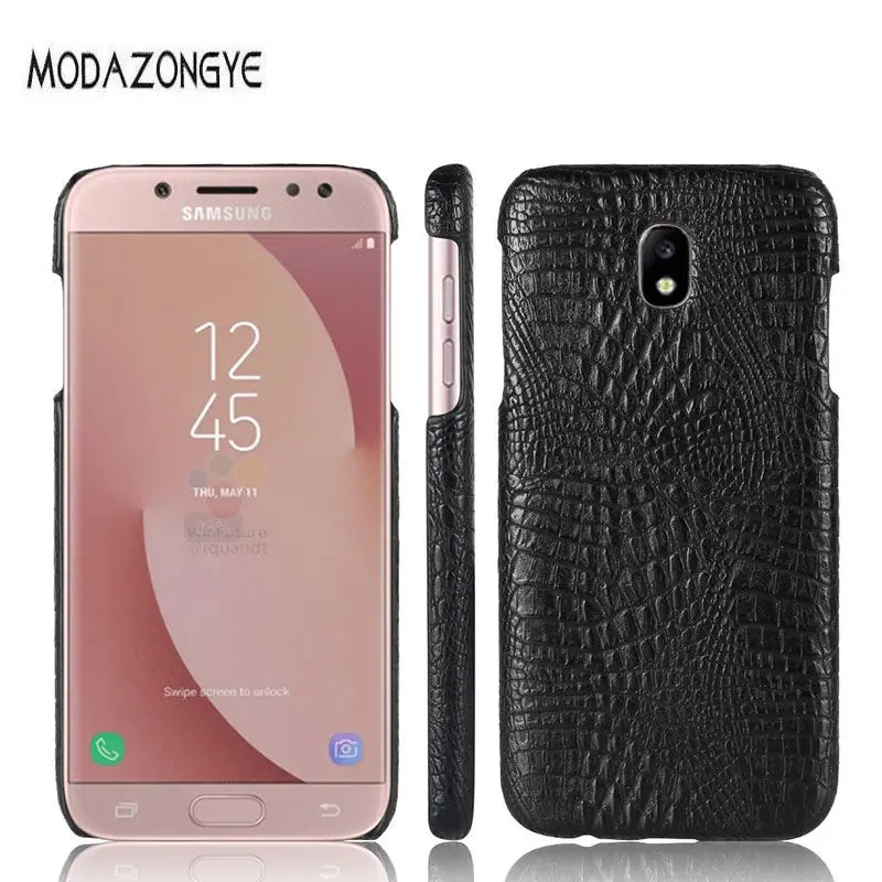 Для Samsung Galaxy J7 2017 чехол Роскошный PU кожаный твердый пластиковый на заднюю панель