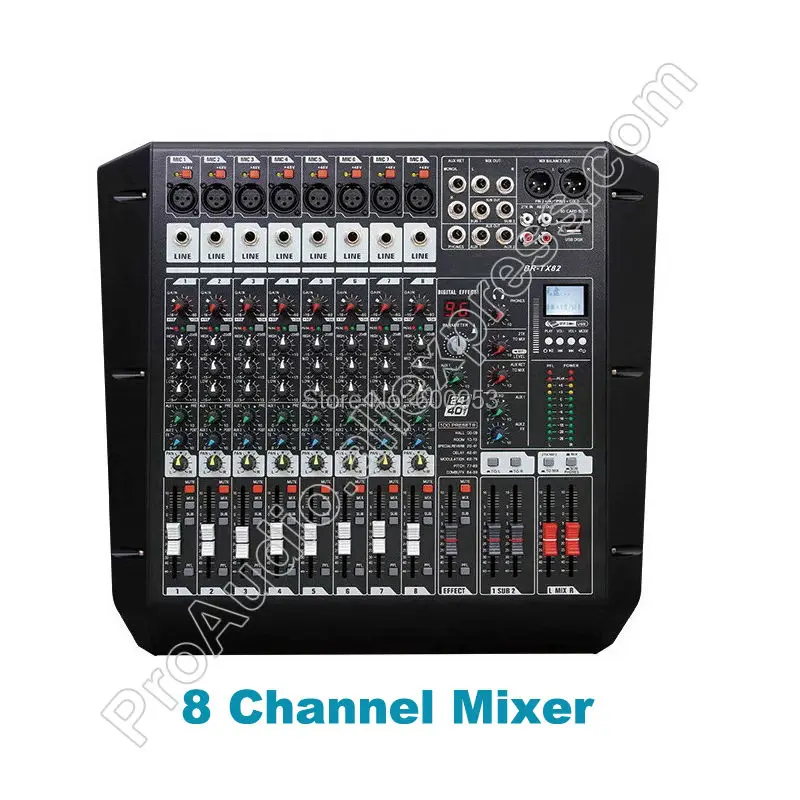 Новый профессиональный миксер MICWL TX82 8 канальный двухдиапазонный аудио DSP AUX 48В