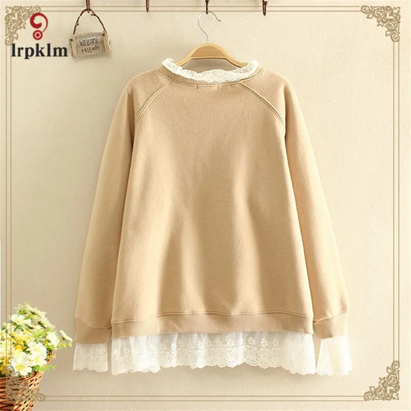 Весна 2020 с длинным рукавом Свободные Поддельные два предмета кружева лоскутное