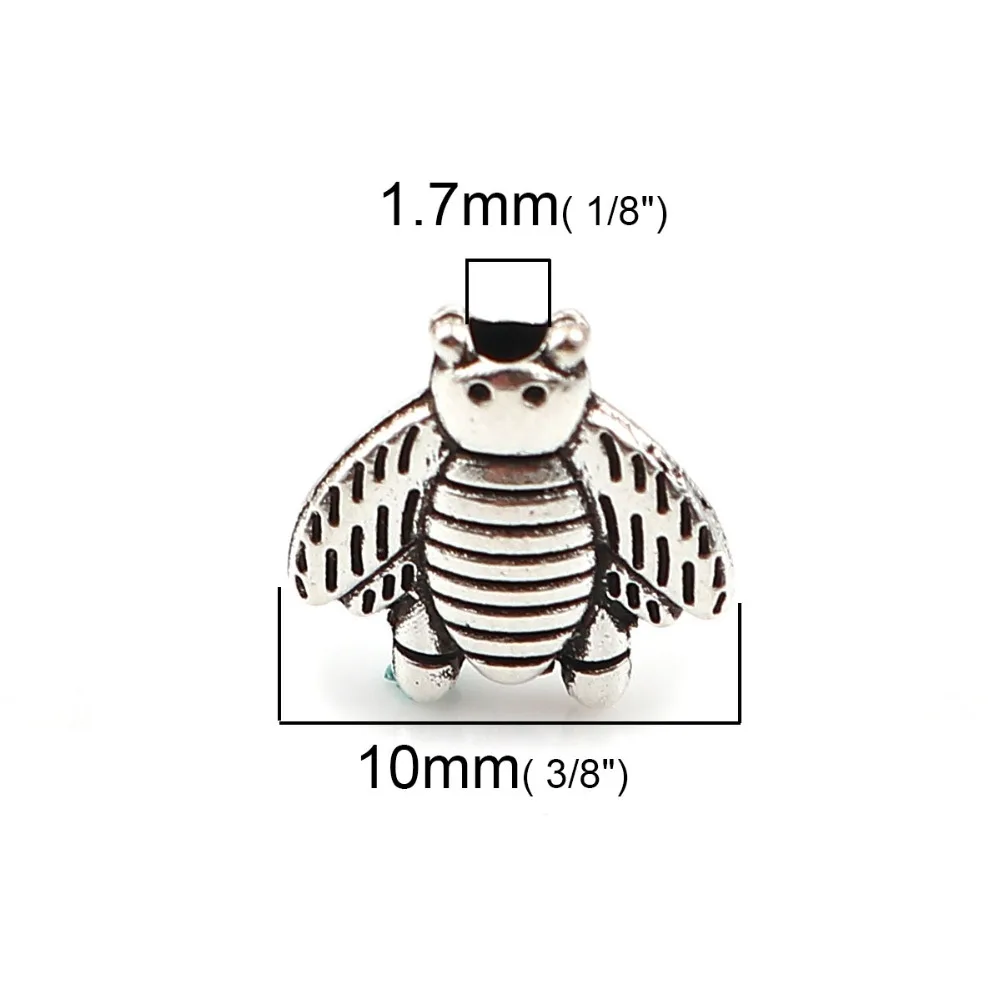DoreenBeads цинковый бусины-вставки из Сплава Fly серебро Цвет самодельные результаты