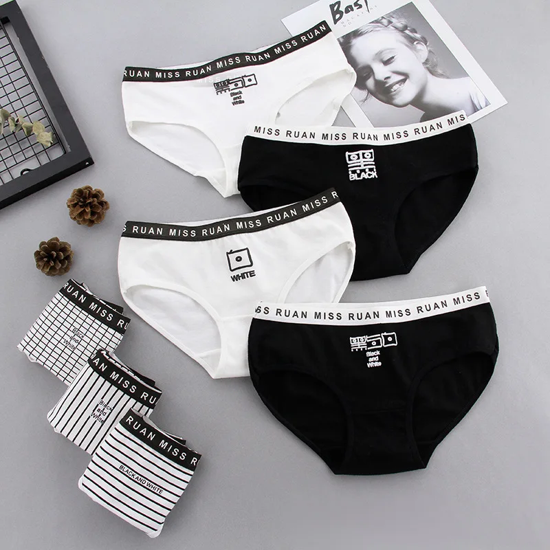 Ropa Interior Femenina женское нижнее белье женские трусики хлопковые с полосками белые