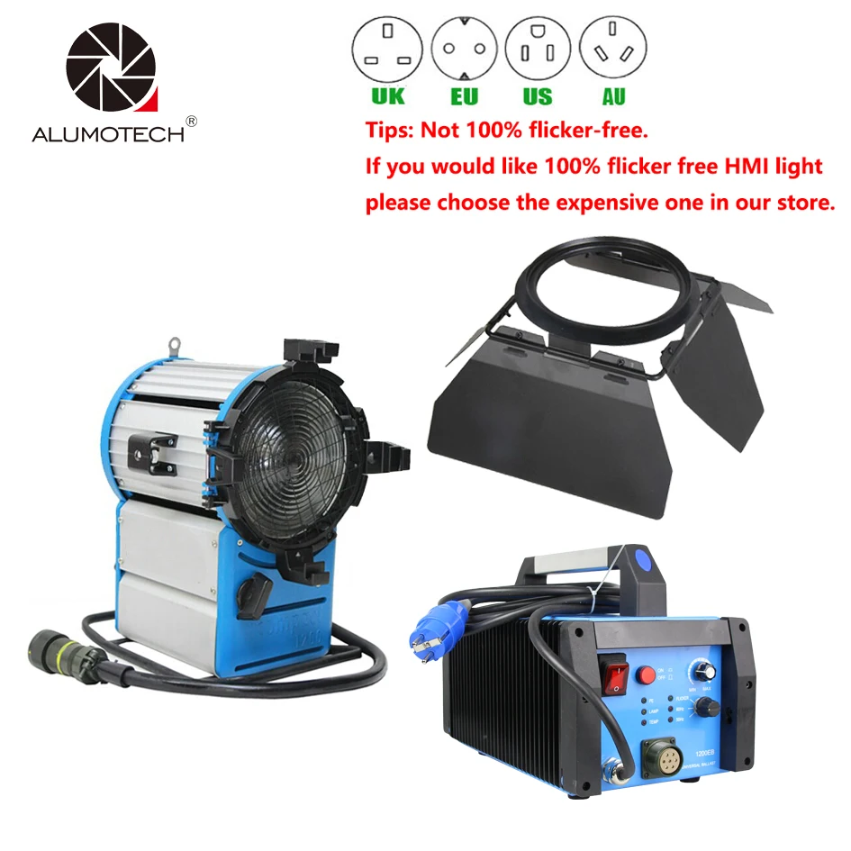 ALUMOTECH As ARRI 1200 W HMI Fresnel осветительная головка Электронный Балласт лампа глобус для