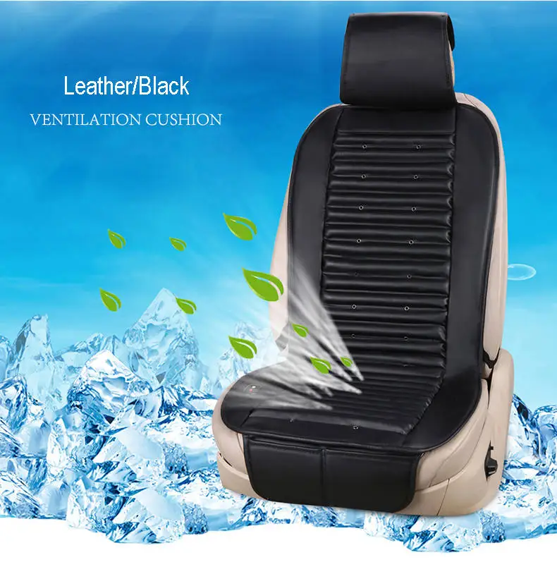 Leather Black Встроенный вентилятор Подушка циркуляции воздуха Вентиляция автомобиля чехол для Volvo C30 S40 S60L V40 V60 XC60 XC90 SUV серии - Название цвета: Leather Black