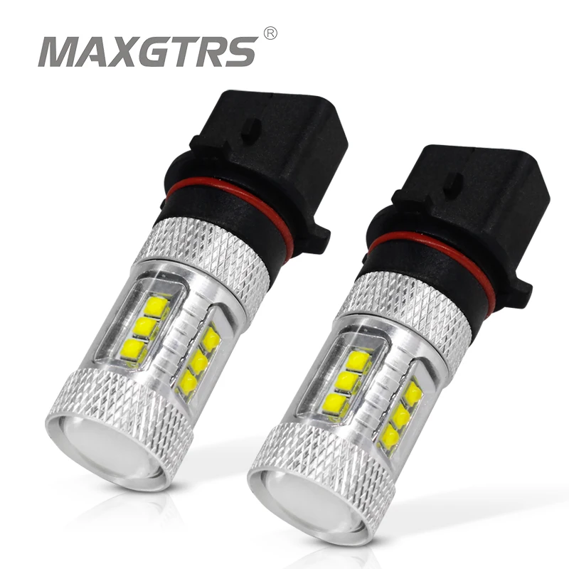 

2x High Power 30W 50W 80w Car P13W SH24W White Red Amber CREE Chip Led Front Daytime Running Fog Light DRL Replacement Bulbs