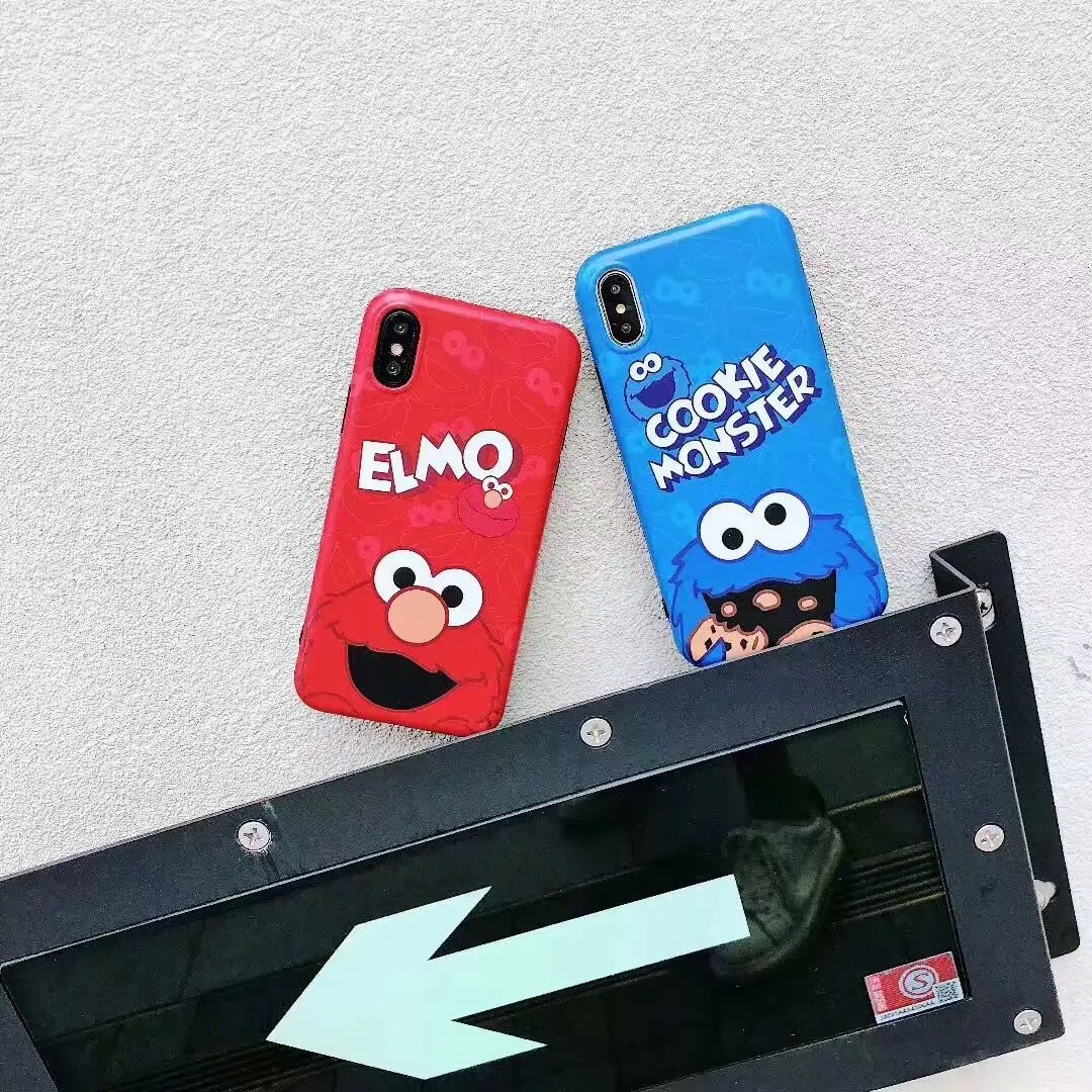 Luxury Sesame Street Cute Cartoon Cookie Elmo Phone Case for IPhone 7 8 6 6S Plus X XS Max XR Soft Silicone IMD Back Cover Coque |