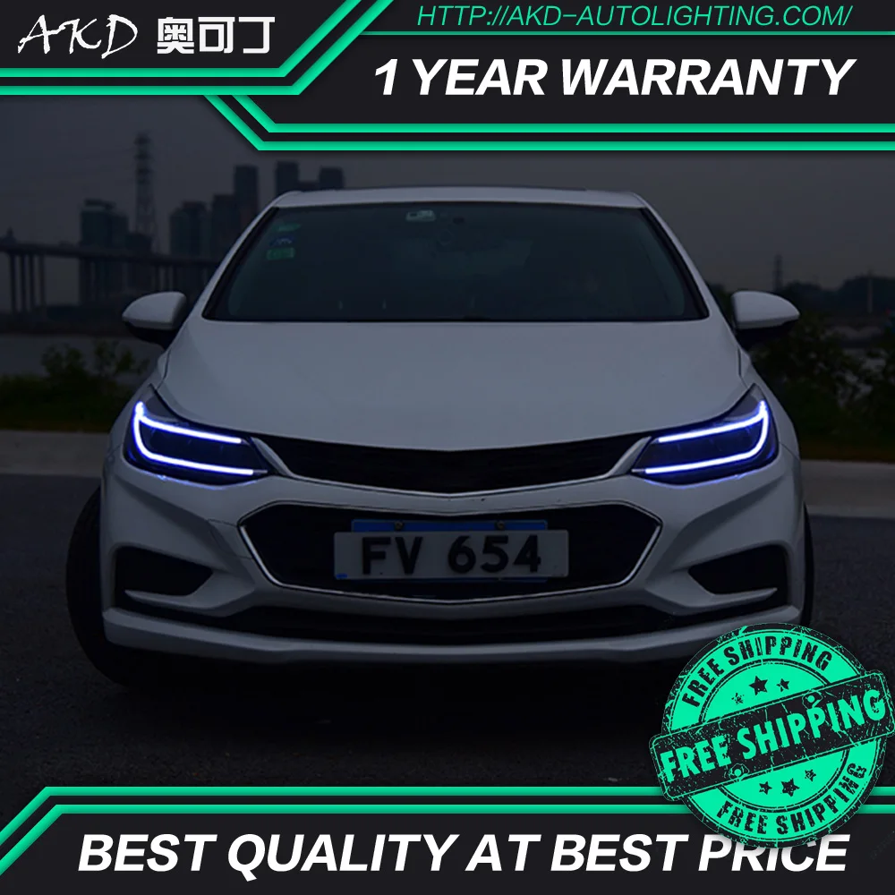 АКД автомобильного тюнинга фары для Шевроле Cruze 2017 2018 светодиодные DRL