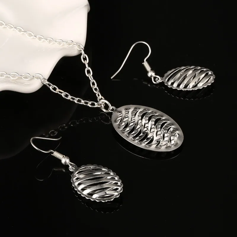 Африканские бусы Ювелирные наборы для женщин полые овальные кулон ожерелье