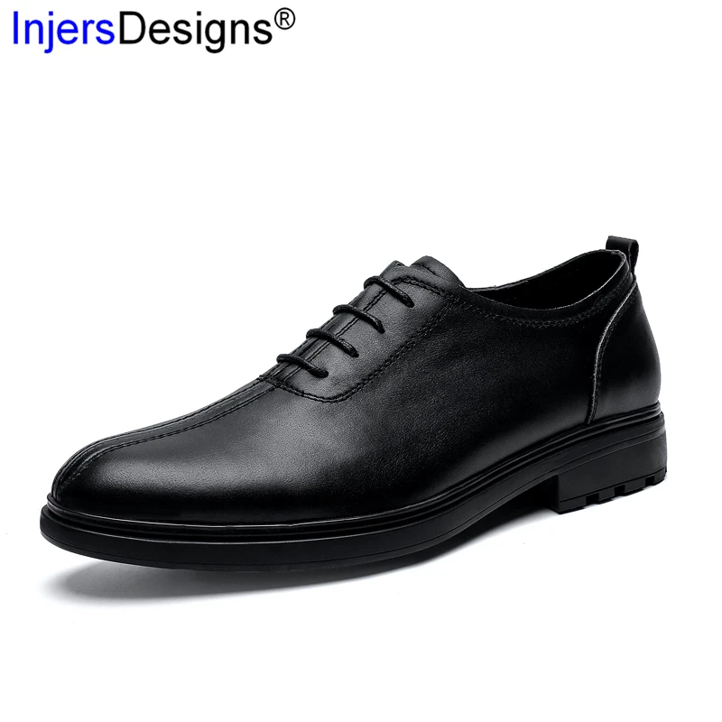 New Casual Leather Shoes Men Zapatos De Hombre Lace-Up Soft Genuine 3 Color Business Big Size 47 | Обувь