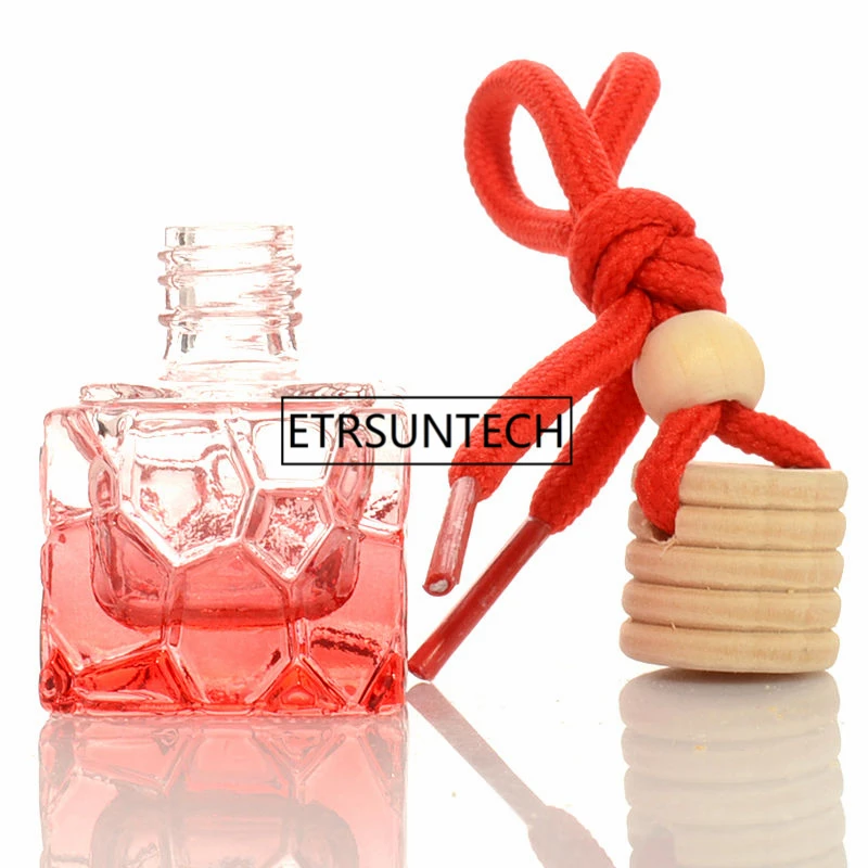 8ML Square Glass Hang Pendant Refillable Perfume Bottle Colored Car Scent Container F1307 | Красота и здоровье