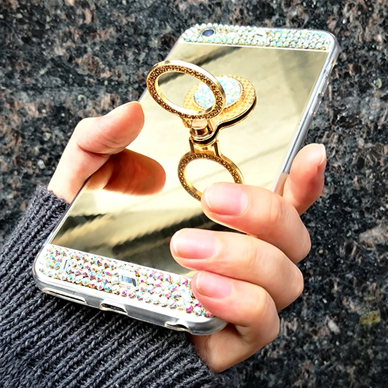 Алмазный блестящий чехол с зеркалом для iPhone XR XS MAX X 5 SE 6 6S Plus 7 8 роскошная задняя