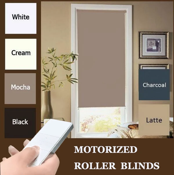 ?? 【送料無料】新ファッションデザイン電動ブラックアウトローラーブラインドalexaによる音声contorlやgoogleホーム