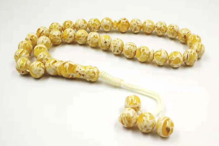 Аромат Tesbih Ambers желтый цвет Мужские Tasbih исламские четки Sobh Mulsim Ароматические браслеты