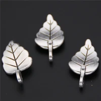 wkoud 20pcs silver color tree leaves leaves charms diy jewelry findings jewelry accessories a393