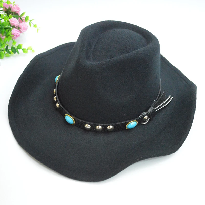 Осенне зимние шерстяные шляпы унисекс с пряжкой для ремня|cowboy hat|cowboy hat westerncowboy