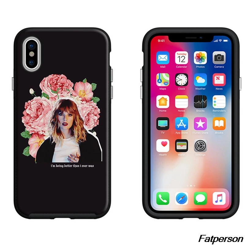 Американская певица Taylor чехол черный мягкий силиконовый для телефона Apple iPhone X10 6