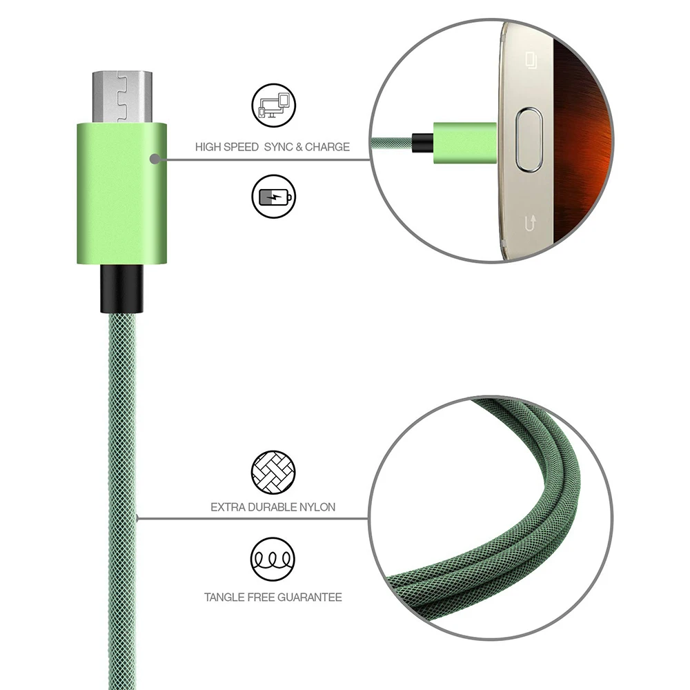 RAMPOW QC3.0 ажурный Micro USB кабель для Xiaomi Redmi 5 быстрая зарядка телефона зарядное