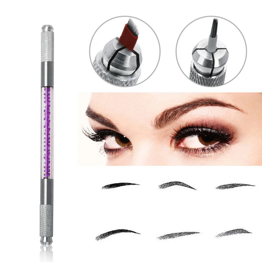 Ролик иглы для микроблейдинга ручная ручка 5 шт. микро лезвие бровей Caneta полу тату