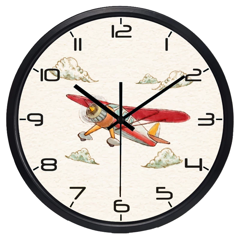 Модные популярные креативные бесшумные настенные часы в стиле ретро с рисунком