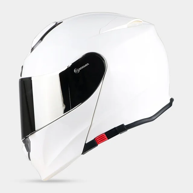 white 1 шт. двойной козырек откидной модульный ABS DOT ECE Moto шлем полный уход за лицом мотокросса защита головы мотоциклетный шлем - Цвет: white