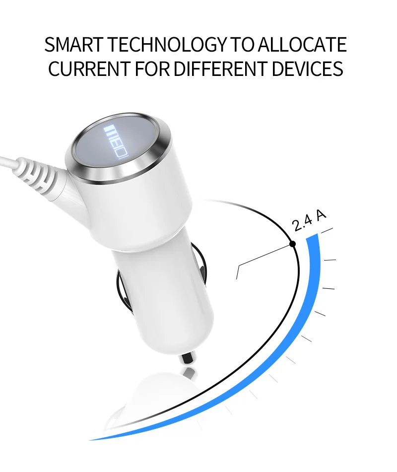 MEIDI 3 USB Автомобильное зарядное устройство для мобильного телефона с кабелем Micro usb type C осветительный кабель для Samsung S7 Xiaomi type C
