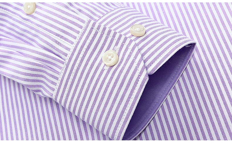 Mwxsd high quality Casual Mens Oxford Cotton Shirt Men Striped plaid wedding part Shirts male slim fit non iron Easy care shirt