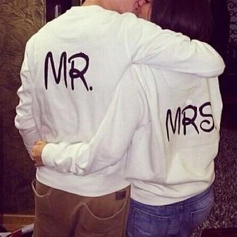 Женские толстовки с капюшоном Mr Mrs повседневные в стиле Харадзюку панк Корейском