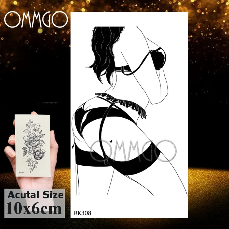 ORK308 OMMGO любовь сексуальная девушка Временные татуировки стикер часть тела поддельные татуировки Косплей Пользовательские татуировки для женщин мужской боди-арт руки водонепроницаемый - Цвет: ORK308