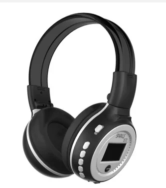 Высококачественные складные HiFi стерео беспроводные Bluetooth наушники с светодиодный экраном fm-радио слот Micro-SD - Цвет: silver