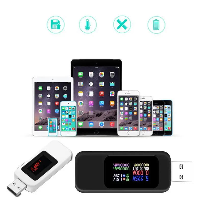 USB OLED-измеритель напряжения тока мощности емкости измерения бытовой тестер