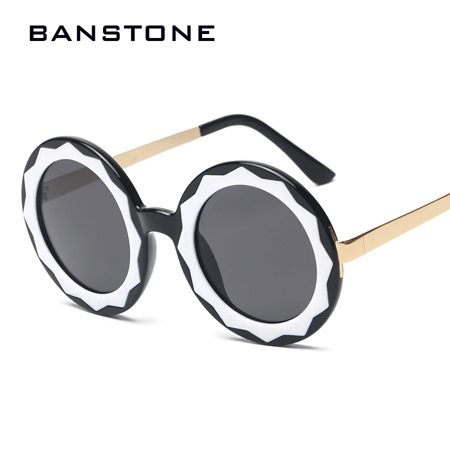 Женские круглые солнцезащитные очки с подсолнухом BANSTONE новинка 2017|de sol|oculos de solf