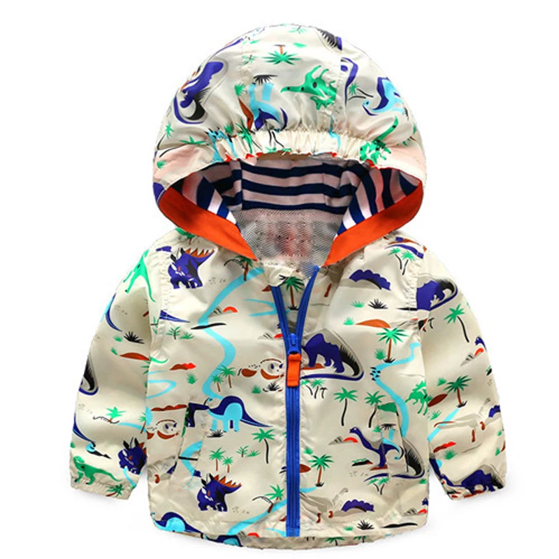 5 шт. с капюшоном мальчиков верхняя одежда дети динозавров печатных куртки пальто
