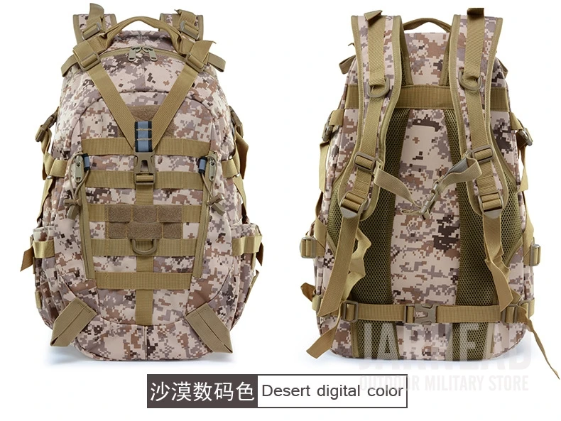 Тактический светоотражающий рюкзак, уличный Камуфляжный Рюкзак Molle, военный штурмовой мешок, походная Сумка для кемпинга, охоты, дорожная сумка
