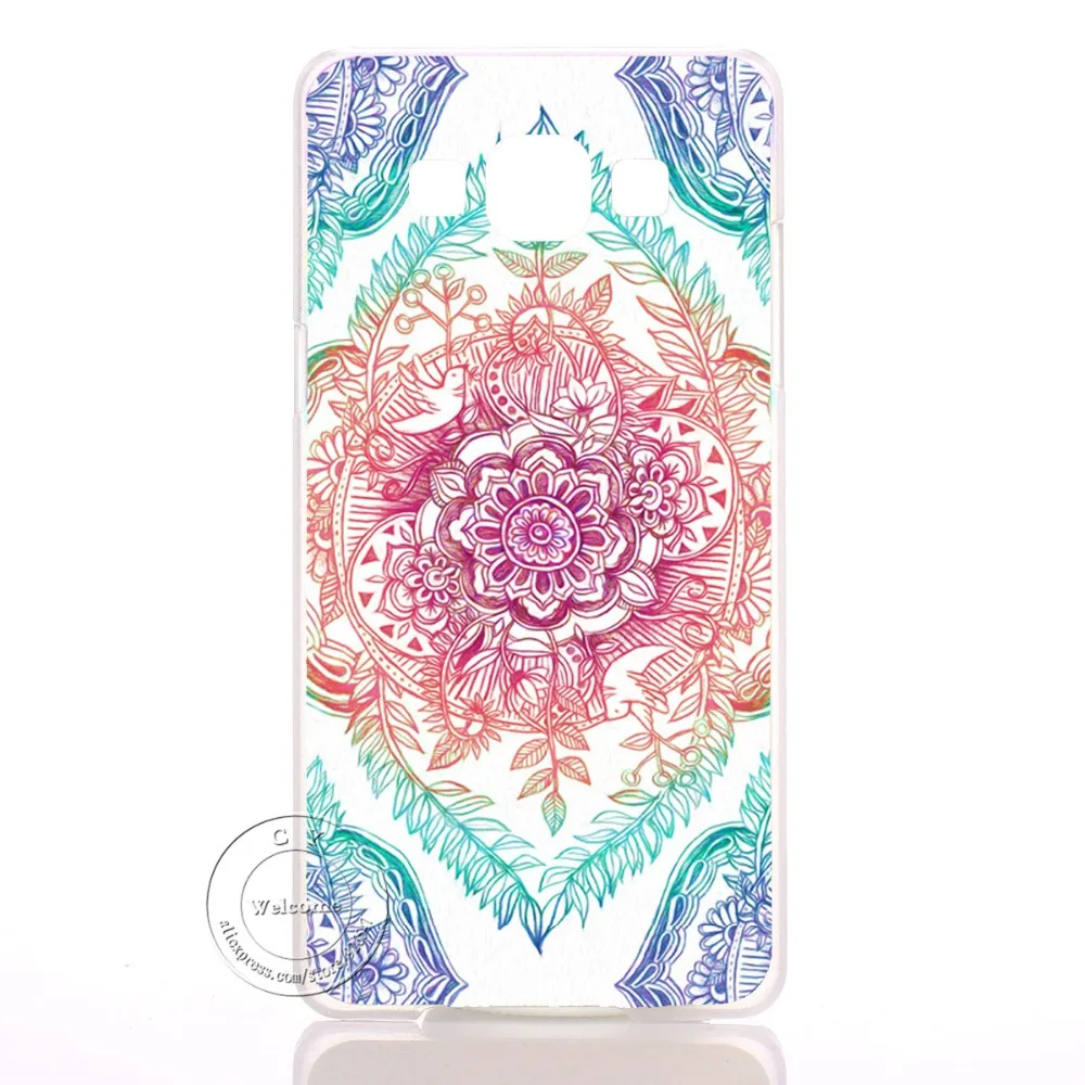 Mandala Flower Datura Floral Clear Hard Plastic Case Cover For Samsung Galaxy A3 A5 A7 A8 J1 J5 J7 2016 2017 A300 A500 A700 |