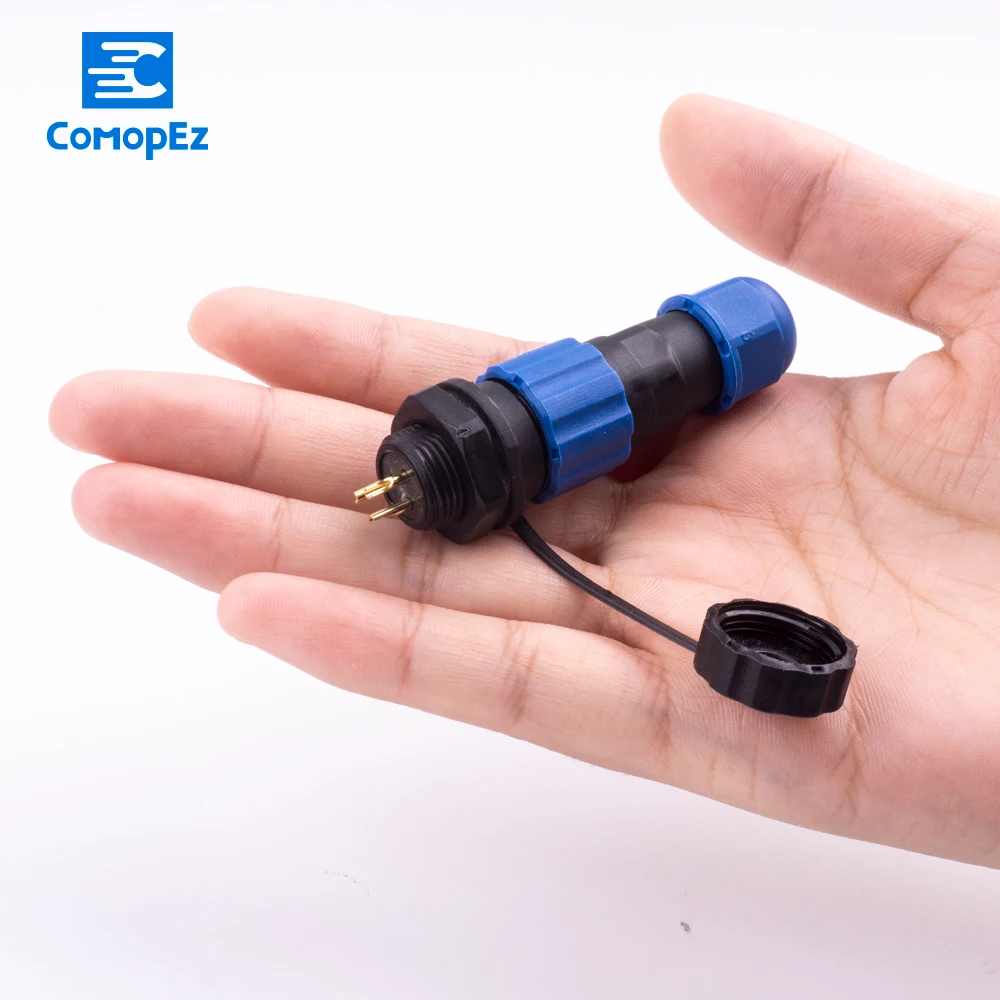 Waterproof Connector SP13 IP68 Cable Connectors Plug Socket Male Female 1 2 3 4 5 6 7 Pin SD13 13mm Straight Back Nut | Обустройство