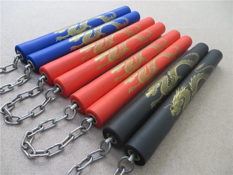 Горячие боевые искусства Nunchaku Пена Дракон узор черный боевые искусства nunchucks нержавеющая сталь Палочки Кунг футренажер для начинающих
