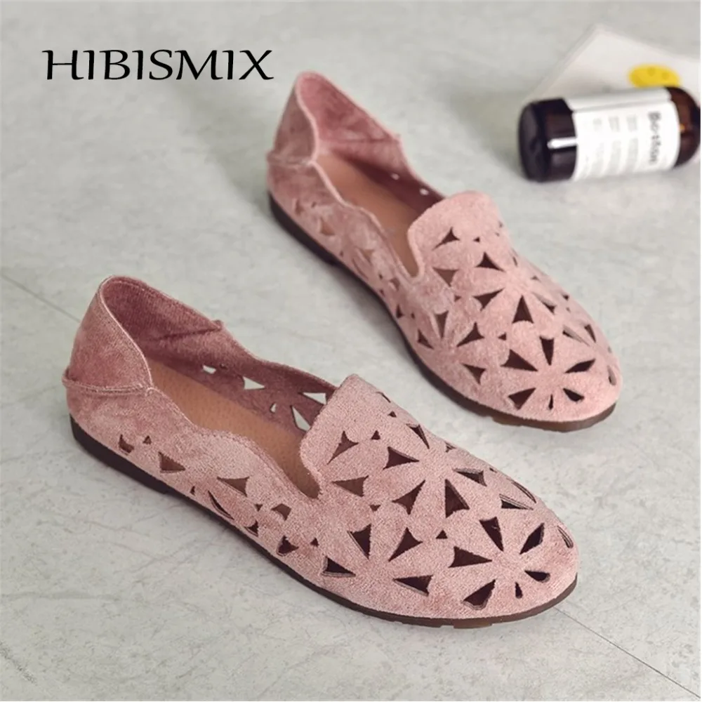 Туфли HIBISMIX женские на плоской подошве мягкие повседневные лоферы без застежки