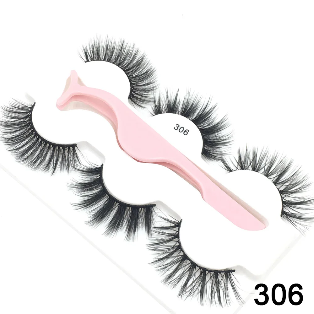 3 Pairs 3D Handmade Fake Eyelashes Natural Long Thick Makeup False Eyelashes Cross Eye Lashes Faux Cils for Makeup Tools - Цвет: 306