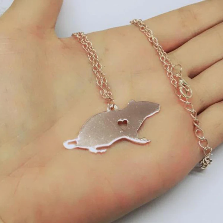Rat Charm Necklace Personalized Pet Pendant Women Animal Jewelry Custom Any Words Drop Shipping Accepted YP6070 | Украшения и