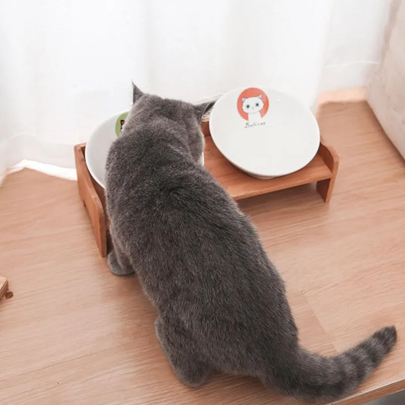 Кошачья миска подставка керамические миски собаки кормушка для воды и корма