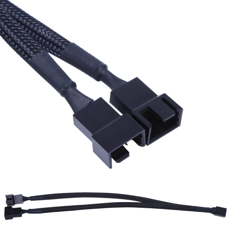 1 до 2 Way Y Splitter рукавами 4 Pin PWM разъем вентилятор удлинитель адаптер|Компьютерные