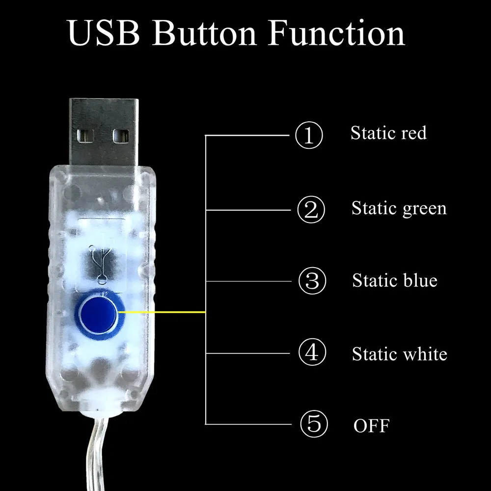 RGB светодио дный огни строки 5 м 50 Водонепроницаемый USB В Фея праздник света с 24Key