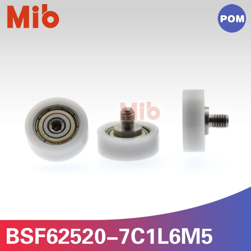 10PCS/lot Stainless Steel M5 thread plastic flat type out diameter 20mm ball bearing wheel shaft screw roller BSF62520-7C1L6M5 |