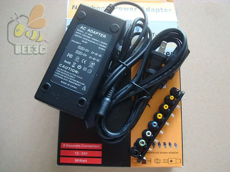 Universal Laptop Charger Notebook Power Adapter External Chargers 96W Adjust Voltage for HP DELL IBM Lenovo EU/US/UK Plug 50pcs |
