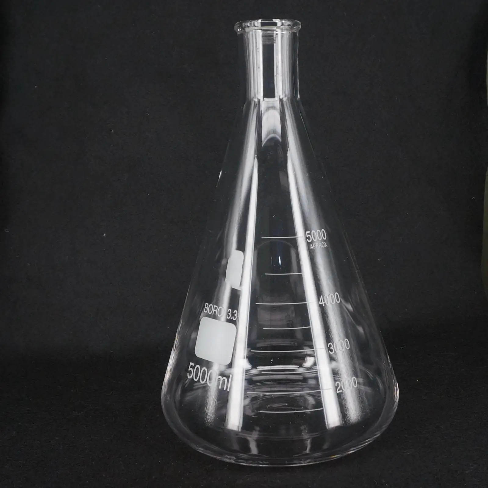 5000 мл коническая фляга Erlenmeyer G3.3 лабораторные принадлежности из боросиликатного