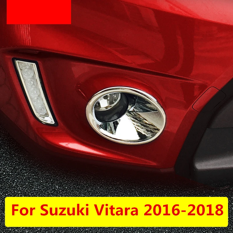 Для Suzuki Vitara 2016 2018 2 шт. хромированная ABS передняя противотуманная фара рамка
