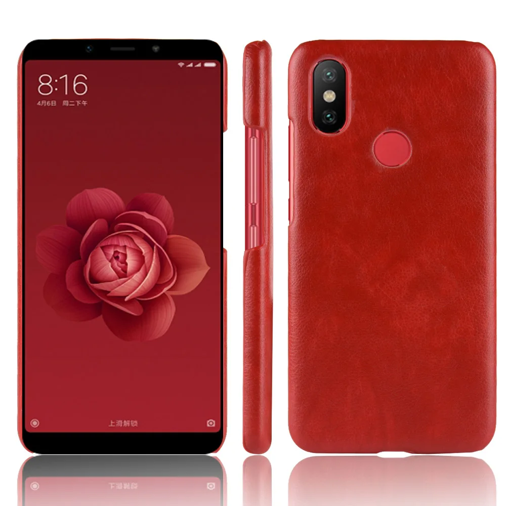 Litchi ретро кожаный чехол для XiaoMi 6X A2 кожного покрова ударопрочный жесткий корпус