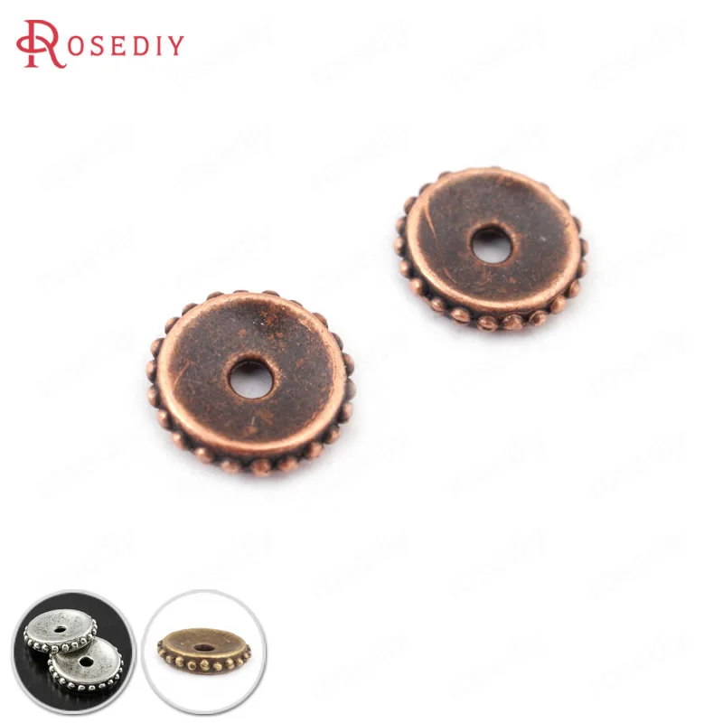 

50PCS 6MM 9MM 11MM Antique Copper Color Plated Zinc Alloy Spacer Beads Diy Jewelry Findings Accessories