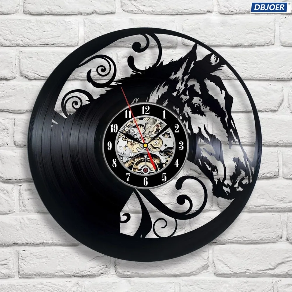 Horse Led Vinyl Clock Wall Light Color Change Vintage Handmade Gift Art Decor Lamp Remote Control | Дом и сад