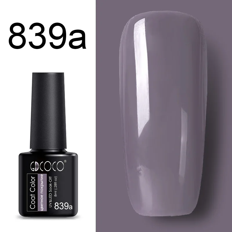 839a 86102 GDCOCO Новое поступление лучший лак гель года Soak Off светодио дный LED гель лаки для ногтей база пальто не протирать Топ Цвет гель лак Ногтей гель - Цвет: 839a